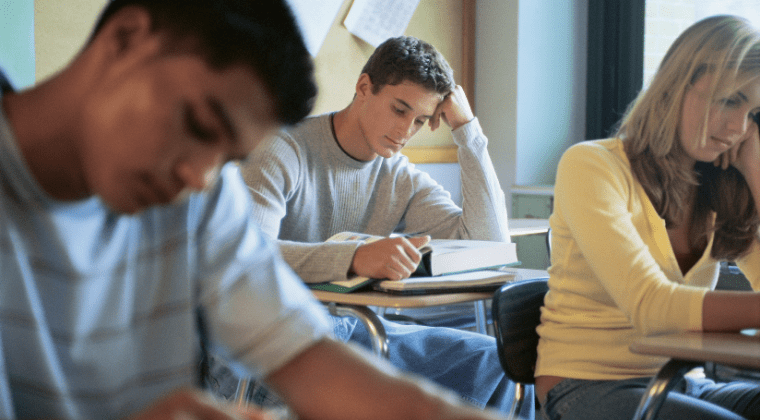 Students reading a book